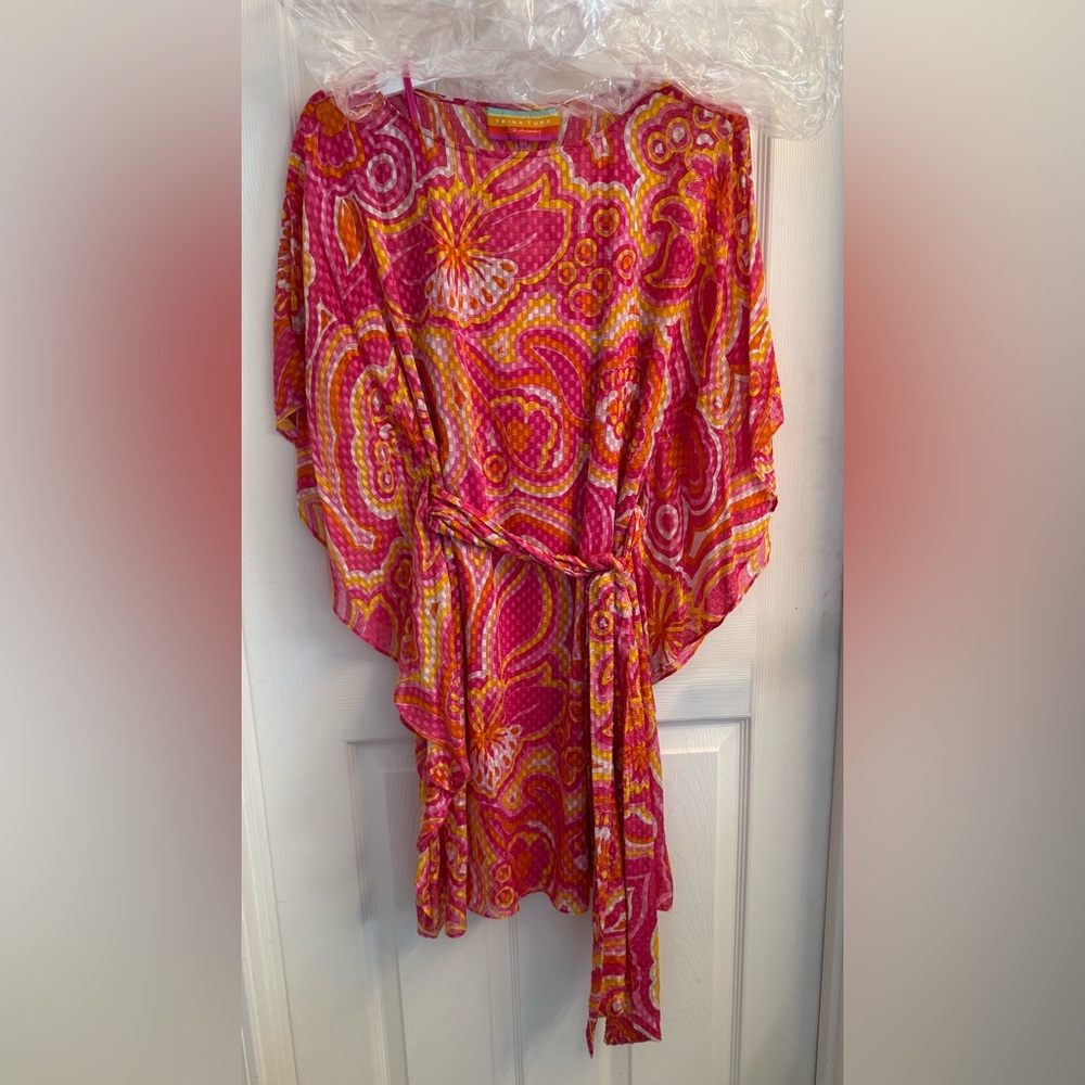 Trina Turk dress, medium, pink & orange